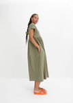 B.P.C sukienka bawełniana midi khaki oversize ^40/42