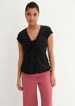 B.P.C t-shirt czarny strukturalny z przewiązaniem r.48/50