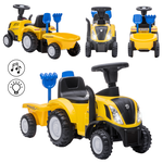 Jeździk odpychacz traktor z przyczepką dźwięk światło NEW HOLLAND żółty