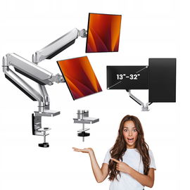 ErGear Podwójny stojak na monitor 13"-32" sprężyny gazowe LCD/LED obrót 180