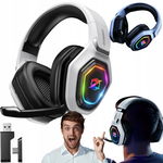 Słuchawki Gamingowe nauszne PS5/PS4/Switch/Mac redukcja szumów 2,4GHz biały