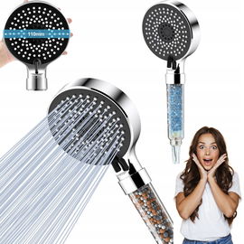 UŻYWANA Słuchawka prysznicowa z filtrem 5 rodzajów strumienia czarna