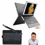 TQQ Etui z klawiaturą do iPad 10.2 (7./8./9. gen) 10 kolorów LED obrót 360°