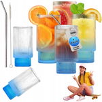 Szklanki do napojów z metalowymi słomkami 285 ml 4 sztuki Smiths Mason Jars