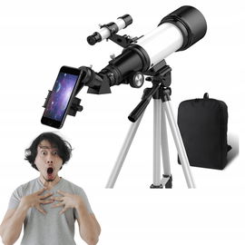 Teleskop dla dorosłych otwór 70 mm ze statywm i adapterem OYS biały