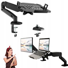 Putorsen Ramię monitora 2 w 1 z półką na laptopa LCD LED 17 do 32"