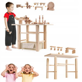 5 w 1 drewniany stół warsztatowy dla dzieci od 3 lat do zabawy