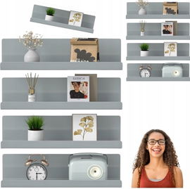 Zestaw półek wiszących 4szt udźwig 4kg kolor szary wodoodporne WELDUN