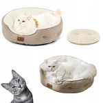 Bedsure okrągłe legowisko do kota/psa 51x48x15 cm antypoślizgowe dno
