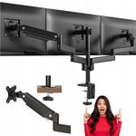 Putorsen aluminiowy uchwyt do 3 monitorów 17-27" regulacja wysokości VESA