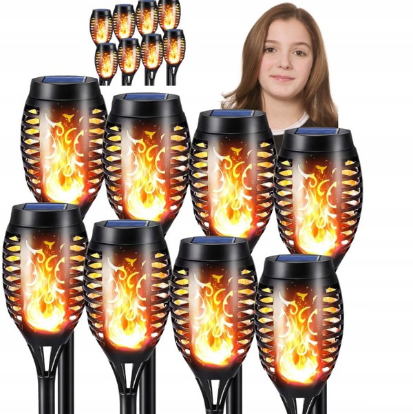 Lampka solarna z wbijanym grotem kolor czarny IP65 Wodoodporny Geemoo