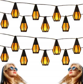 Solarna zewnętrzna girlanda świetlna, 6,3 m z migoczącym płomieniem Geemoo