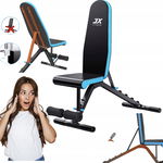 Regulowana ławka do ćwiczeń pochyłych 90stopni JX FITNESS niebieska
