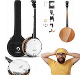 Vangoa 5-strunowe Banjo 38" Remo Zestaw Dla Początkujących Etui Strojnik