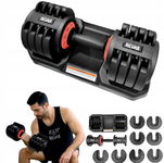 Regulowany hantel 3kg-20 kg z podstawą do przechowywania RockPull czarny