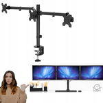 Bontec uchwyt biurkowy na 3 monitory 13-24" VESA regulacja wysokości czarny