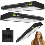 Okap kuchenny kształt piramida kolor czarny szerokość 60cm CIARRA Aluminium