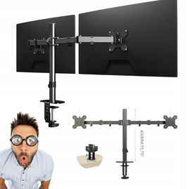 Uchwyt na biurko z podwójnym monitorem do LCD TV 13-27 cali Suptek czarny