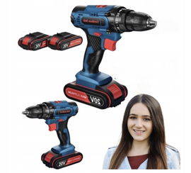 Wiertarko-wkrętarka akumulatorowa FAHEFANA 20V z 2 bateriami FAHEFANA