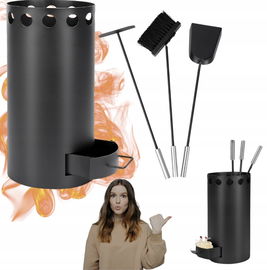 Nowoczesny zestaw akcesoriów kominkowych z łopatą, miotłą i pokerem GFTIME