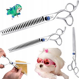 Nożyczki JASON 8 cali 26 zębów dla psa kota ergonomiczne wygodne ostre