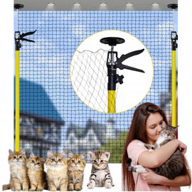 Drążki i uchwyt z siatką ochronną dla kotów 120-320 cm żółty KORERPALL