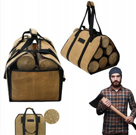 Torba na drewno kominkowe wytrzymała i stylowa Rabatini 48x32x38 cm