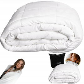 Kołdra bawełniana obciążeniowa kolor biały wygodny 150x210 waga 9kg CURA