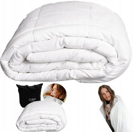 Kołdra bawełniana obciążeniowa kolor biały wygodna 150x210 waga 7kg CURA