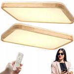 Prostokątna lampa sufitowa 360° 3000-6000K drewniana LED 78W WayLuoung