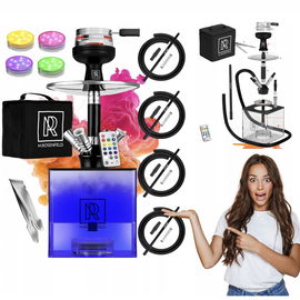 Zestaw Shisha z 4 weżami i torbą M. ROSENFELD 29x29x25cm silikonowa głowica