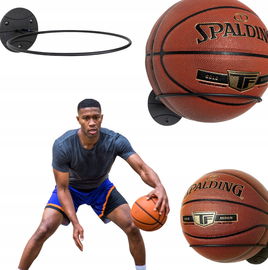 PUERSI Uchwyt ścienny na piłki np. Do koszykówki zestaw 2 szt Czarny metal