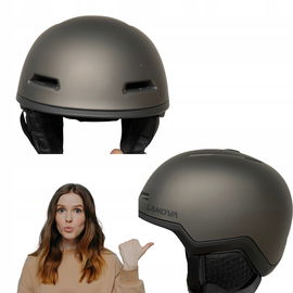 Lanovagear kask narciarski snowboardowy rozmiar M 55-58 cm ciemnoszary