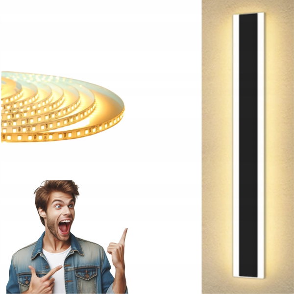 Mikeru nowoczesny kinkiet zewnętrzny 36 W 3000 K wodoodporny 100 cm IP65