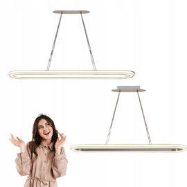 Mikeru Nowoczesna owalna lampa wisząca 110 cm z pilotem zdalnego sterowania