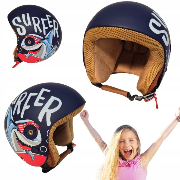 Freeup kask motocyklowy dla dzieci z osłoną przeciwsłoneczną 48 55 cm