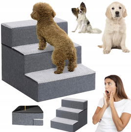 Schody dla psów ze zdejmowanym pokrowcem 4-stopniowe VERTUPET szare