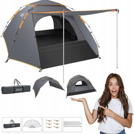 CFLITY Namiot Kempingowy 3 Osobowy Pop Up Automatyczny Wodoodporny 4 Sezony