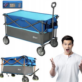 Portal Wózek turystyczny XL składany ogrodowy 228 l 95x53x70 cm niebieski