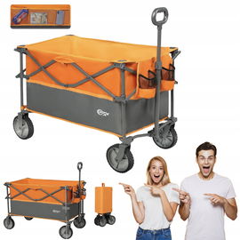 Portal Wózek turystyczny XL składany ogrodowy 228 l 95x53x70cm pomarańczowy
