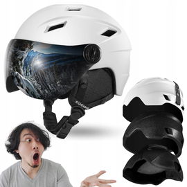 Odoland kask narciarski snowboardowy z wizjerem biały rozmiar S 52-55 cm