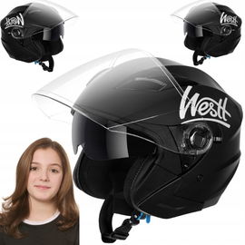 Kaski z podwójnym daszkiem przeciwsłonecznym kolor czarny Westt Open Face