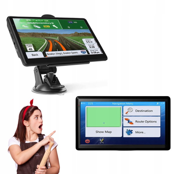 Newfun 5-calowy GPS do samochodów ciężarowych i osobowych aktualizacja map