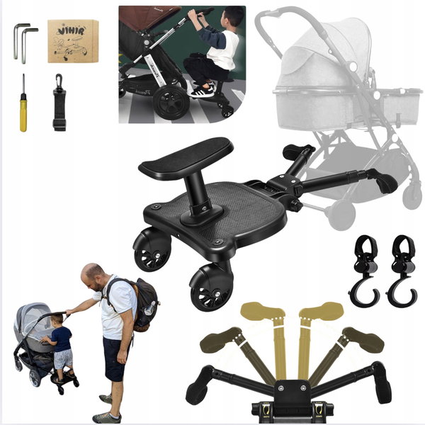 Vihir Kiddy Board Dostawka Wózka Z Siedziskiem Uniwersalna Dla Dzieci 50kg
