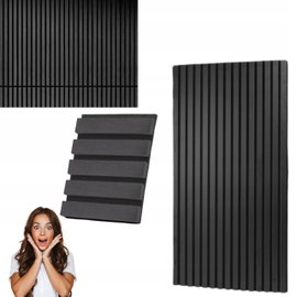 Art3d Panele akustyczne 60x120 cm 4 sztuki 3D MDF czarne do ścian i sufitów