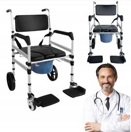 WÓZEK TOALETOWY KRZESŁO NA KÓŁKACH REGULOWANY Z OTWOREM MOBLINE WC EOSPRIM