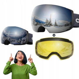Odoland gogle narciarskie snowboardowe wymienne soczewki VLT 10%