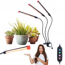 Orchbloom Lampa do uprawy roślin Clip Grow Light z timerem 27 W LED