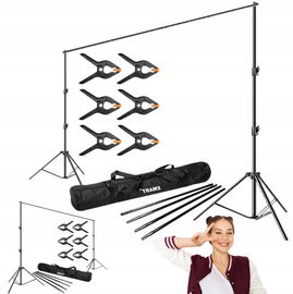 Zestaw do fotografii wytrzymały stojak na tło koloru srebrnego Emart