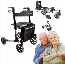 Lekki, składany aluminiowy chodzik z torbą z regulacją wysokości WEINBERGER